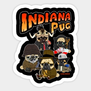 INDIANA PUG Sticker